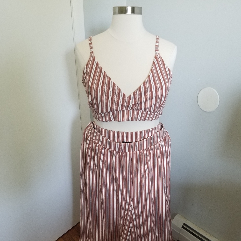 Boohoo Striped 2 Piece Set